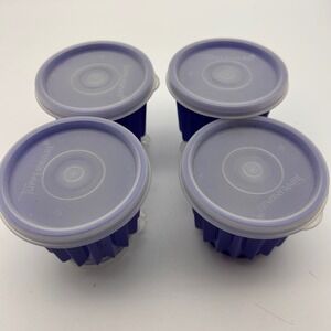 Tupperware Jel-Ette Individual Gelatin Molds Set of 4 Royal Blue 297-42